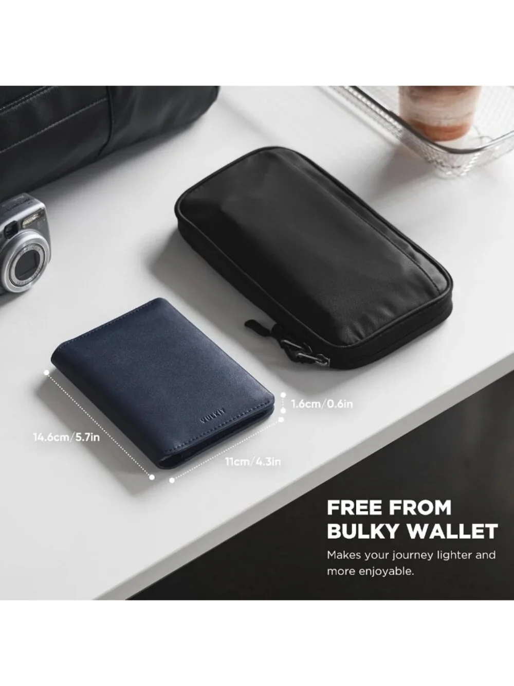 Slim Minimalist RFID Blocking Passport Wallet | Leather Travel Holder for Men